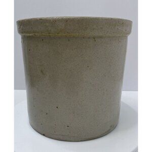 Antique Kansas Stoneware Tan Crock Unmarked 5.75” X 6.25" - GUC